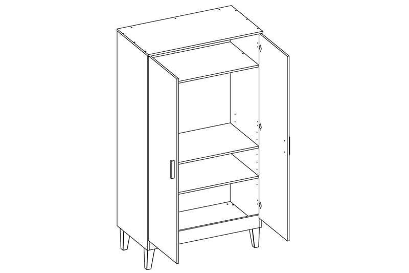 Lounge Garderobe Tre / Natur / Hvit - VOX - Oppbevaring - Klesoppbevaring - Garderober & garderobesystem - Garderobeskap & klesskap