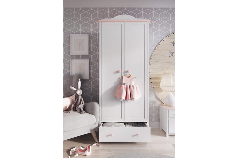 Luna Garderobe 85x52x196 cm - Hvit - Garderober & garderobesystem - Garderobeskap & klesskap