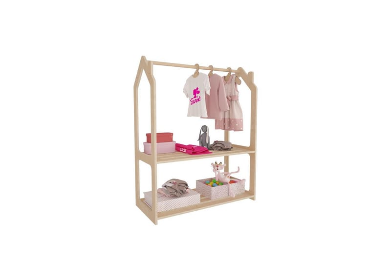 Luno Garderobe 86x110 cm - Brun - Oppbevaring - Klesoppbevaring - Garderober & garderobesystem - Garderobeskap & klesskap