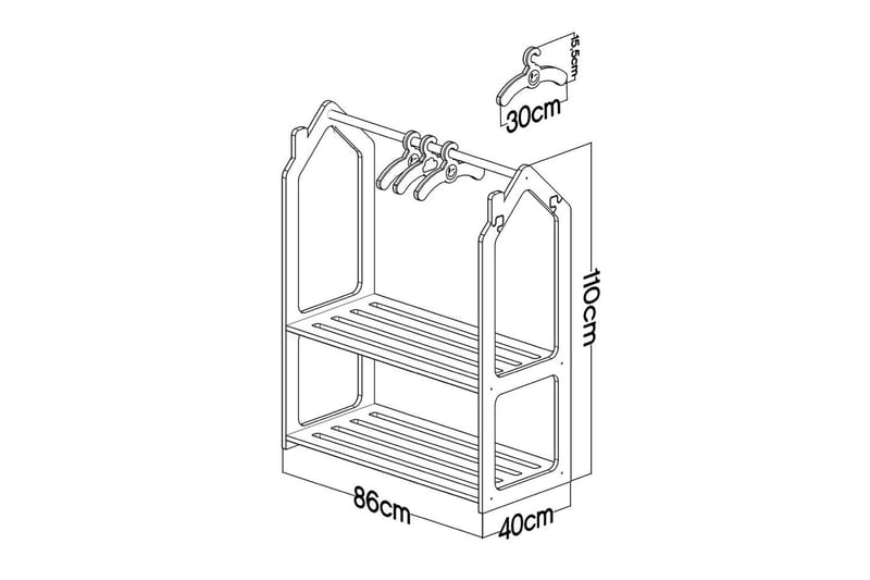 Luno Garderobe 86x110 cm - Brun - Oppbevaring - Klesoppbevaring - Garderober & garderobesystem - Garderobeskap & klesskap