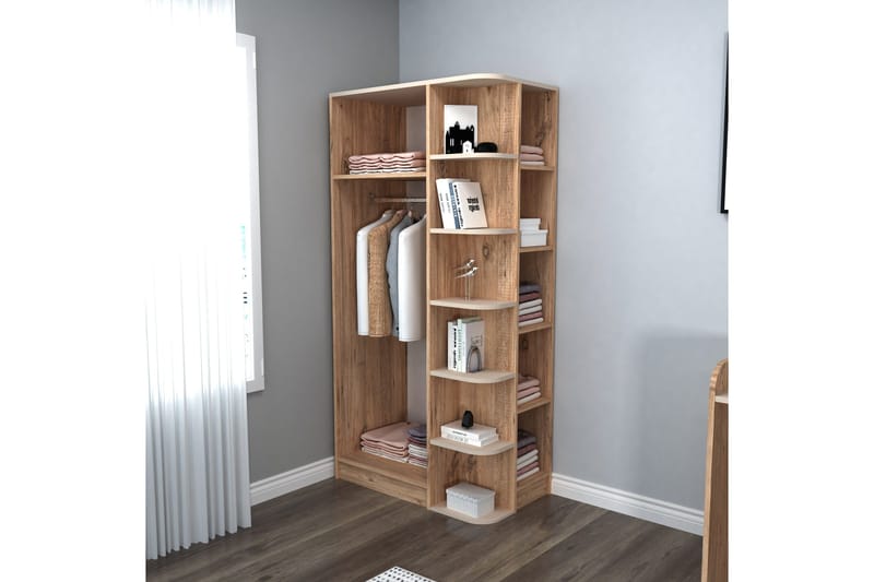 Luses Garderobe 90x181,8 cm - Brun/Beige - Oppbevaring - Klesoppbevaring - Garderober & garderobesystem