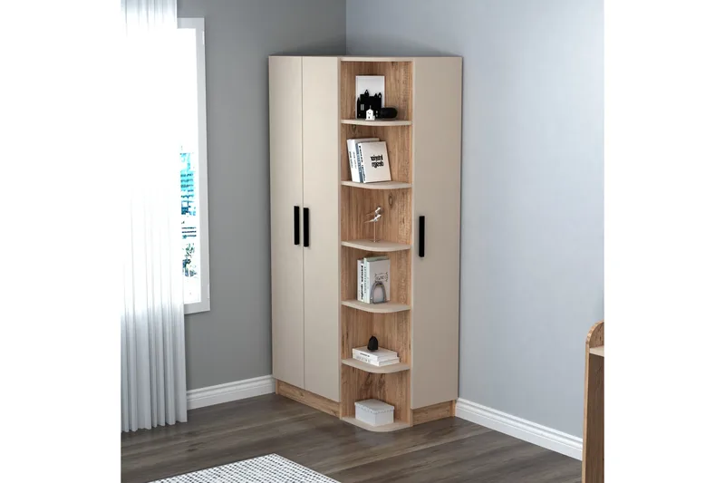 Luses Garderobe 90x181,8 cm - Brun/Beige - Oppbevaring - Klesoppbevaring - Garderober & garderobesystem
