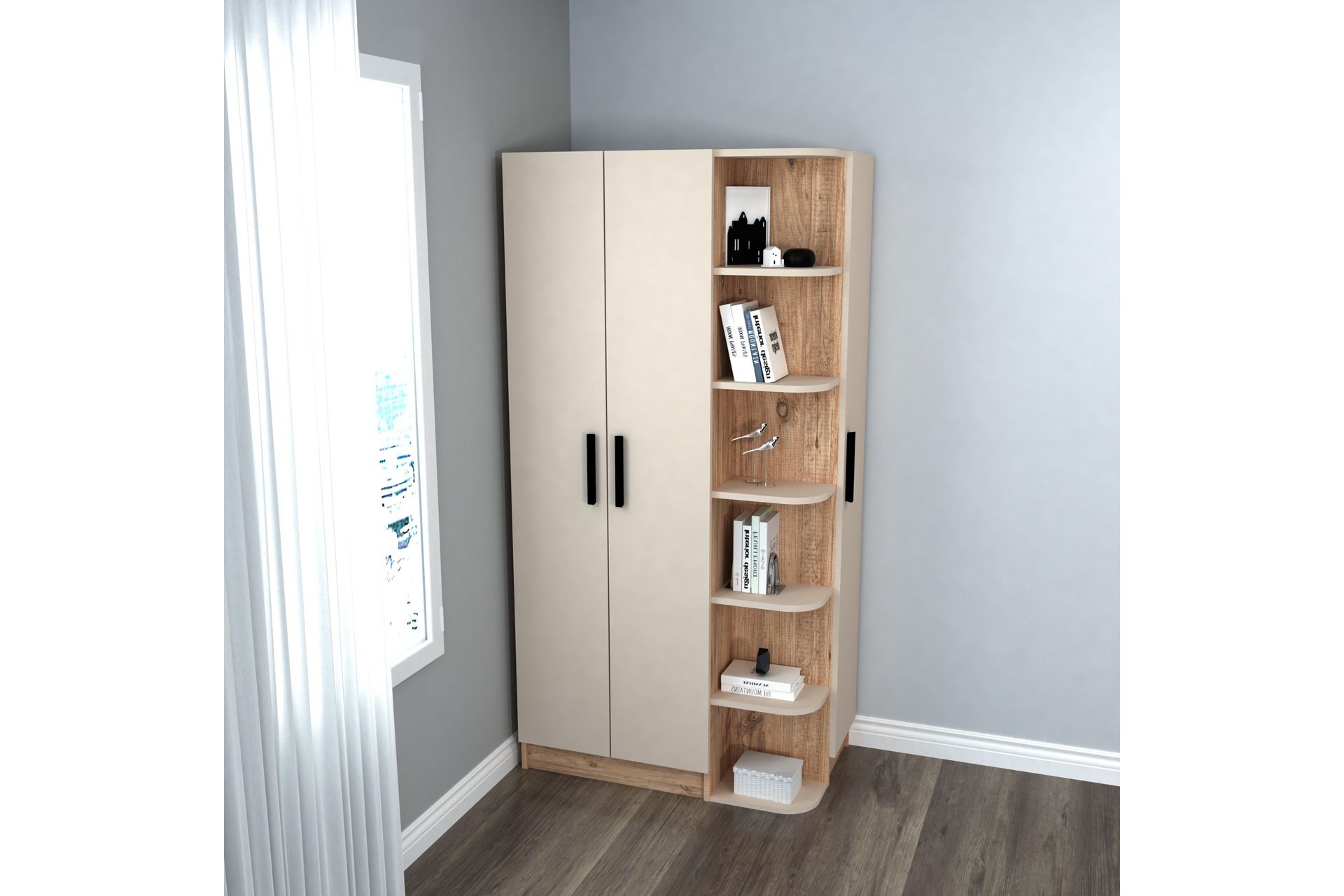 Luses Garderobe 90x181,8 cm - Brun/Beige - Oppbevaring - Klesoppbevaring - Garderober & garderobesystem