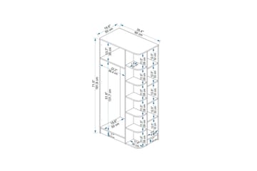 Luses Garderobe 90x181,8 cm - Brun/Beige - Oppbevaring - Klesoppbevaring - Garderober & garderobesystem