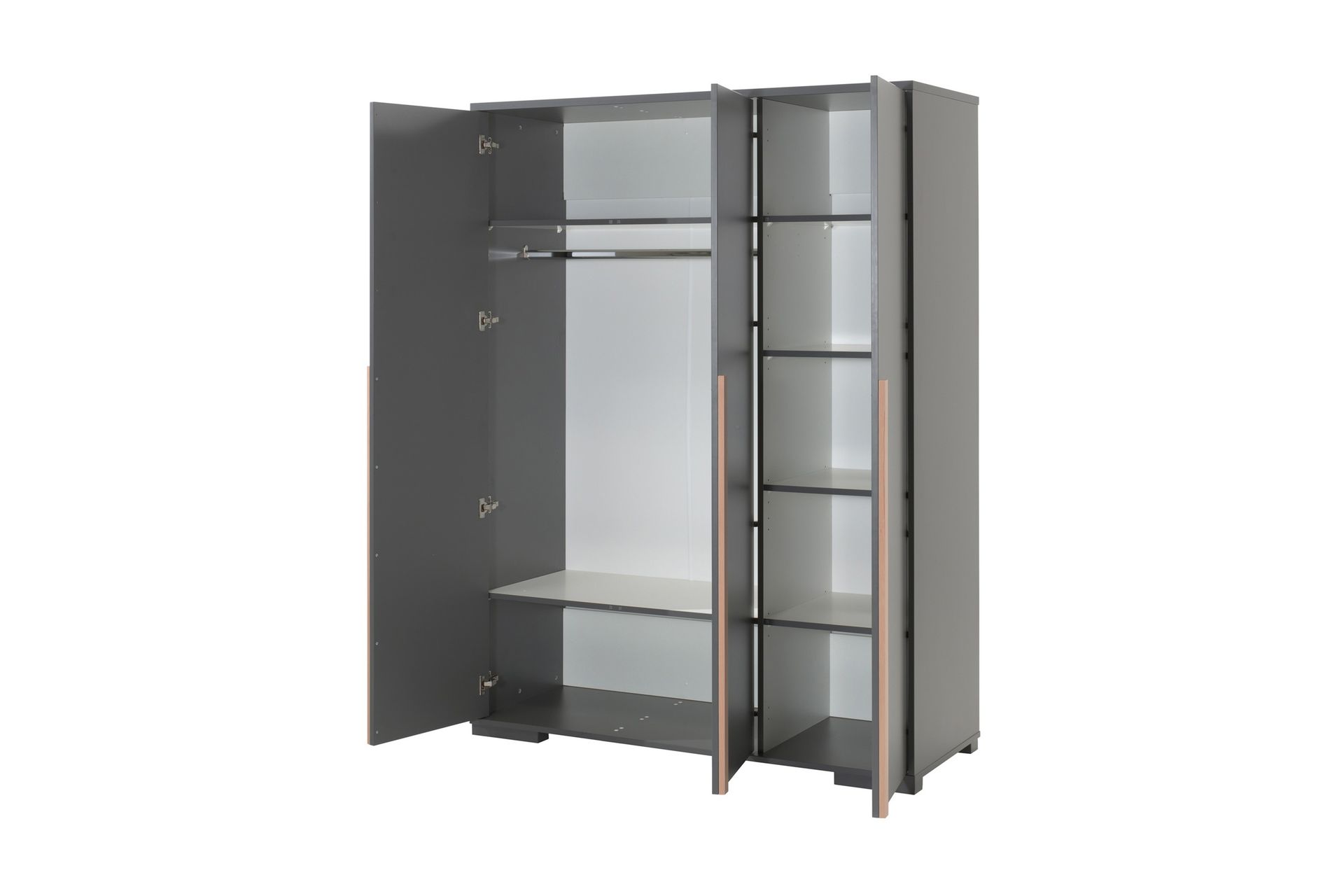 Majdis Garderobe 146 cm - Grå - Oppbevaring - Klesoppbevaring - Garderober & garderobesystem