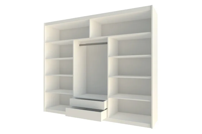 Malibu Garderobe 250x61x215 cm - Oppbevaring - Klesoppbevaring - Garderober & garderobesystem