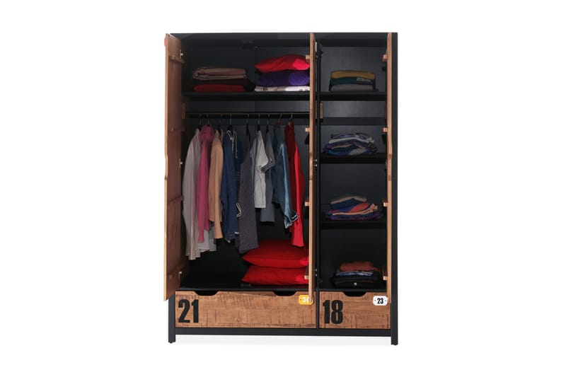 Maritza Garderobe 3 Dører - Tre/Natur - Oppbevaring - Klesoppbevaring - Garderober & garderobesystem