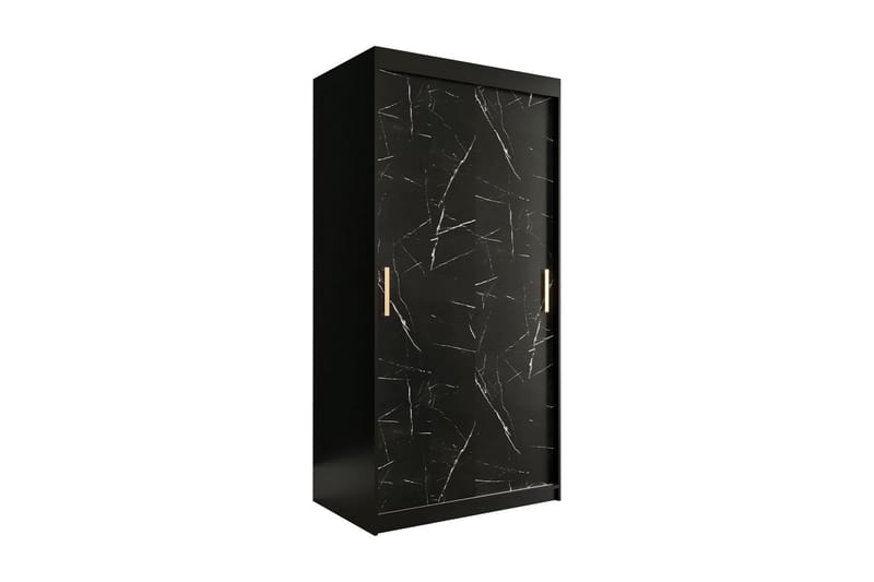 Marmuria Garderob 100 cm Marmormønster - Svart - Oppbevaring - Klesoppbevaring - Garderober & garderobesystem