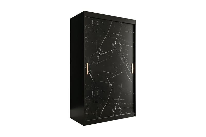 Marmuria Garderob 120 cm Marmormønster - Svart - Oppbevaring - Klesoppbevaring - Garderober & garderobesystem