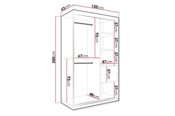 Marmuria Garderob 120 cm Marmormønster - Svart/Hvit/Gull - Oppbevaring - Klesoppbevaring - Garderober & garderobesystem