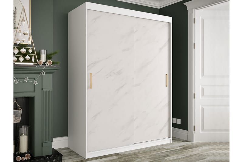 Marmuria Garderob 150 cm Marmormønster - Hvit/Gull - Oppbevaring - Klesoppbevaring - Garderober & garderobesystem