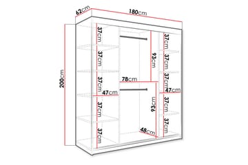 Marmuria Garderob 180 cm Marmormønster - Svart - Oppbevaring - Klesoppbevaring - Garderober & garderobesystem