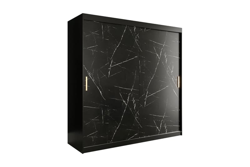 Marmuria Garderob 200 cm Marmormønster - Svart - Oppbevaring - Klesoppbevaring - Garderober & garderobesystem