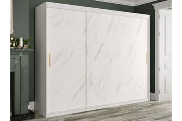 Marmuria Garderob 250 cm Marmormønster - Hvit/Gull - Oppbevaring - Klesoppbevaring - Garderober & garderobesystem