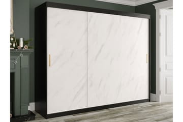 Marmuria Garderob 250 cm Marmormønster - Svart/Hvit/Gull - Oppbevaring - Klesoppbevaring - Garderober & garderobesystem