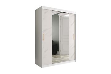 Marmuria Garderob med Speil Kant 150 cm Marmormønster