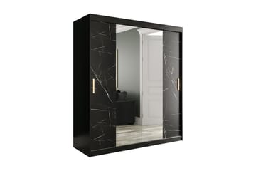 Marmuria Garderob med Speil Kant 180 cm Marmormønster