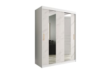 Marmuria Garderob med Speil Midt 150 cm Marmormønster