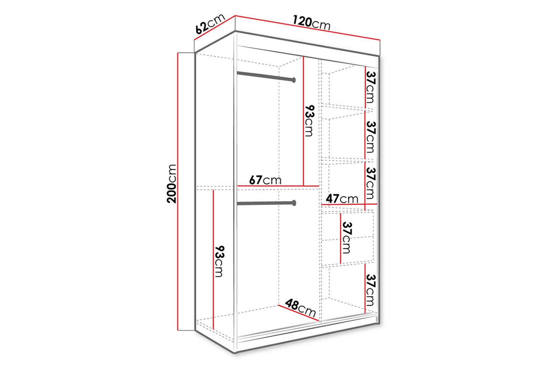 Marmuria Garderobe med Speil 120 cm Marmormønster - Hvit/Gull - Oppbevaring - Klesoppbevaring - Garderober & garderobesystem