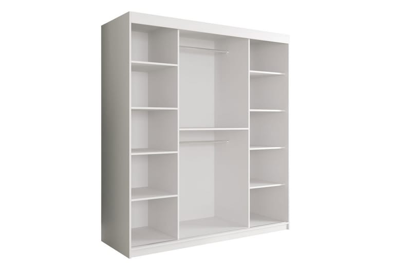 Marmuria Garderobe med Speil 180 cm Marmormønster - Svart/Hvit/Gull - Oppbevaring - Klesoppbevaring - Garderober & garderobesystem