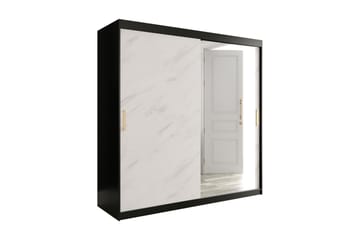 Marmuria Garderobe med Speil 200 cm Marmormønster