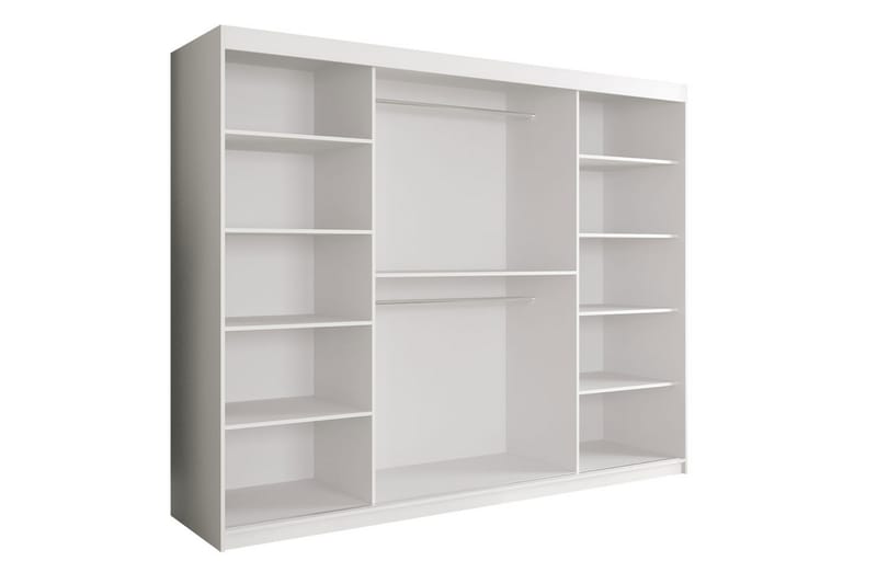Marmuria Garderobe med Speil 250 cm Marmormønster - Svart - Oppbevaring - Klesoppbevaring - Garderober & garderobesystem