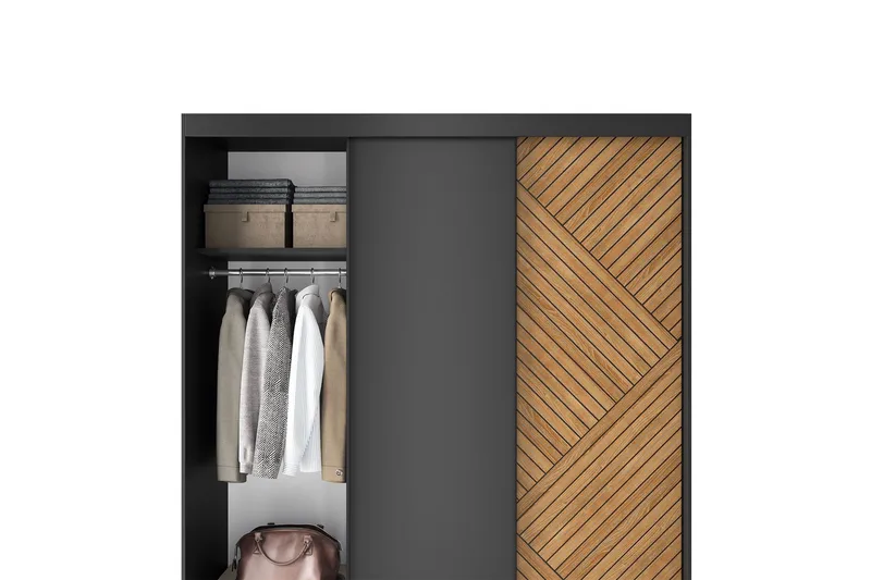 Marrphy Garderobe 120x220 cm - Brun - Oppbevaring - Klesoppbevaring - Garderober & garderobesystem
