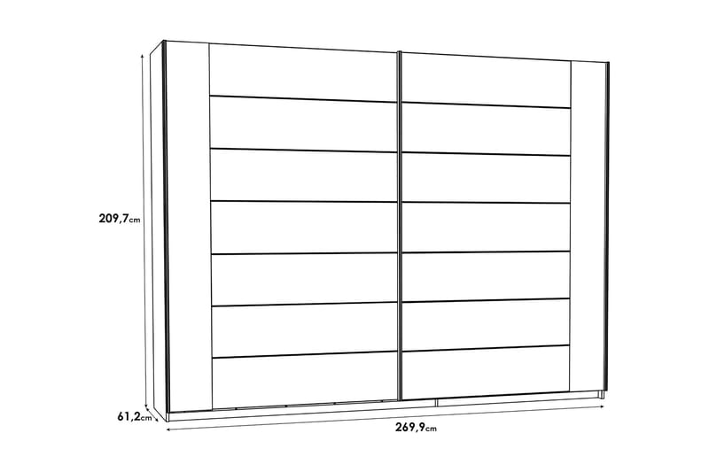 Melnik Garderobe 62x270 cm - Brun/Svart - Oppbevaring - Klesoppbevaring - Garderober & garderobesystem