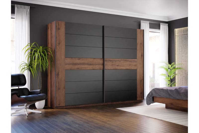 Melnik Garderobe 62x270 cm - Brun/Svart - Oppbevaring - Klesoppbevaring - Garderober & garderobesystem