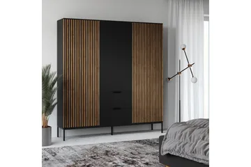 Meorati Garderobe 185x200 cm - Brun - Oppbevaring - Klesoppbevaring - Garderober & garderobesystem