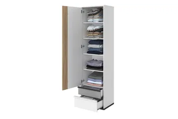 Metropolitan Garderobeskap 55x199 cm - Brun/Hvit/Lysegrå/Sort - Oppbevaring - Klesoppbevaring - Garderober & garderobesystem