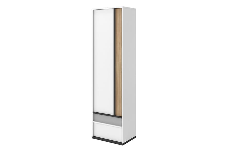 Metropolitan Garderobeskap 55x199 cm - Brun/Hvit/Lysegrå/Sort - Oppbevaring - Klesoppbevaring - Garderober & garderobesystem