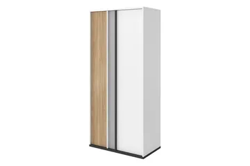 Metropolitan Garderobeskap 90x199 cm - Hvit/Grå/Svart - Oppbevaring - Klesoppbevaring - Garderober & garderobesystem