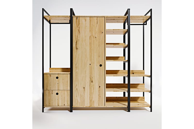 Meydani Garderob 200x40 cm - Natur / Svart - Oppbevaring - Klesoppbevaring - Garderober & garderobesystem