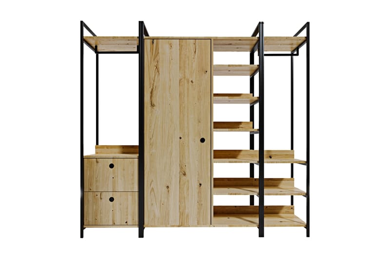 Meydani Garderob 200x40 cm - Natur / Svart - Oppbevaring - Klesoppbevaring - Garderober & garderobesystem