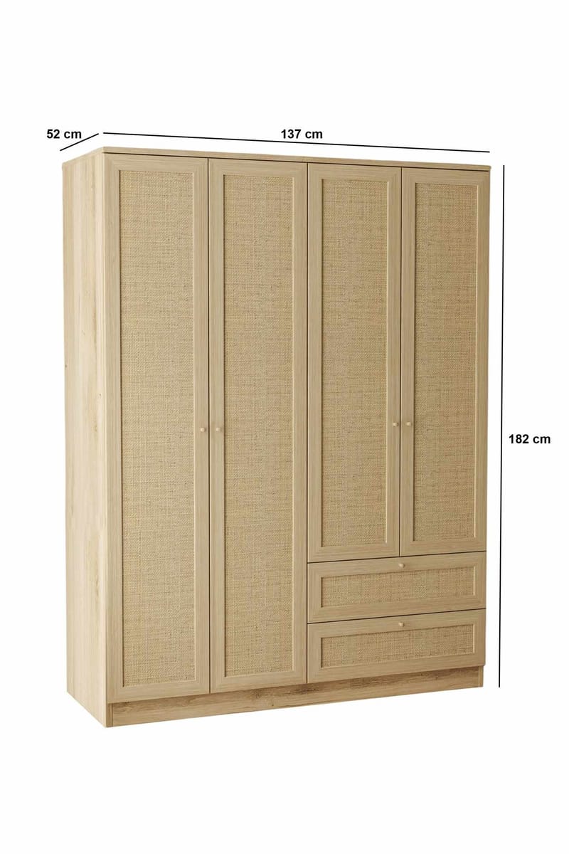 Meyloren garderobe 137x182 cm - Beige - Oppbevaring - Klesoppbevaring - Garderober & garderobesystem - Garderobeskap & klesskap