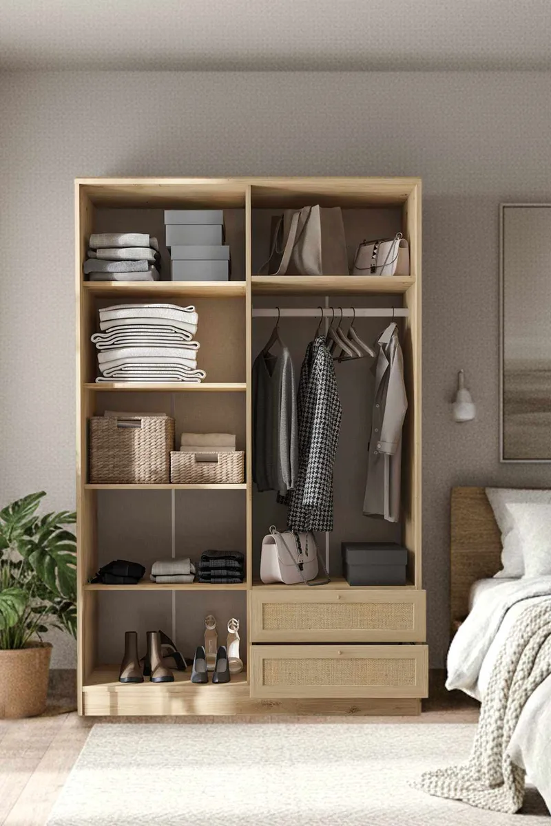 Meyloren garderobe 137x210 cm - Beige - Oppbevaring - Klesoppbevaring - Garderober & garderobesystem - Garderobeskap & klesskap