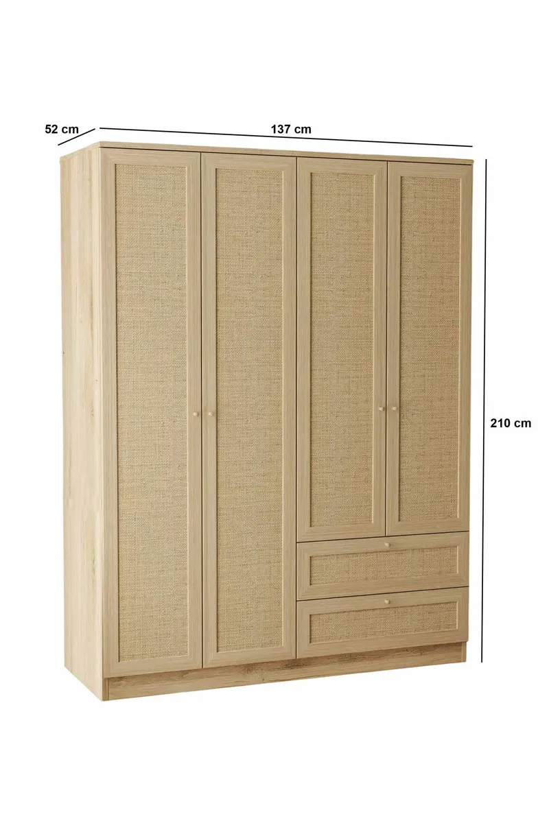 Meyloren garderobe 137x210 cm - Beige - Oppbevaring - Klesoppbevaring - Garderober & garderobesystem - Garderobeskap & klesskap