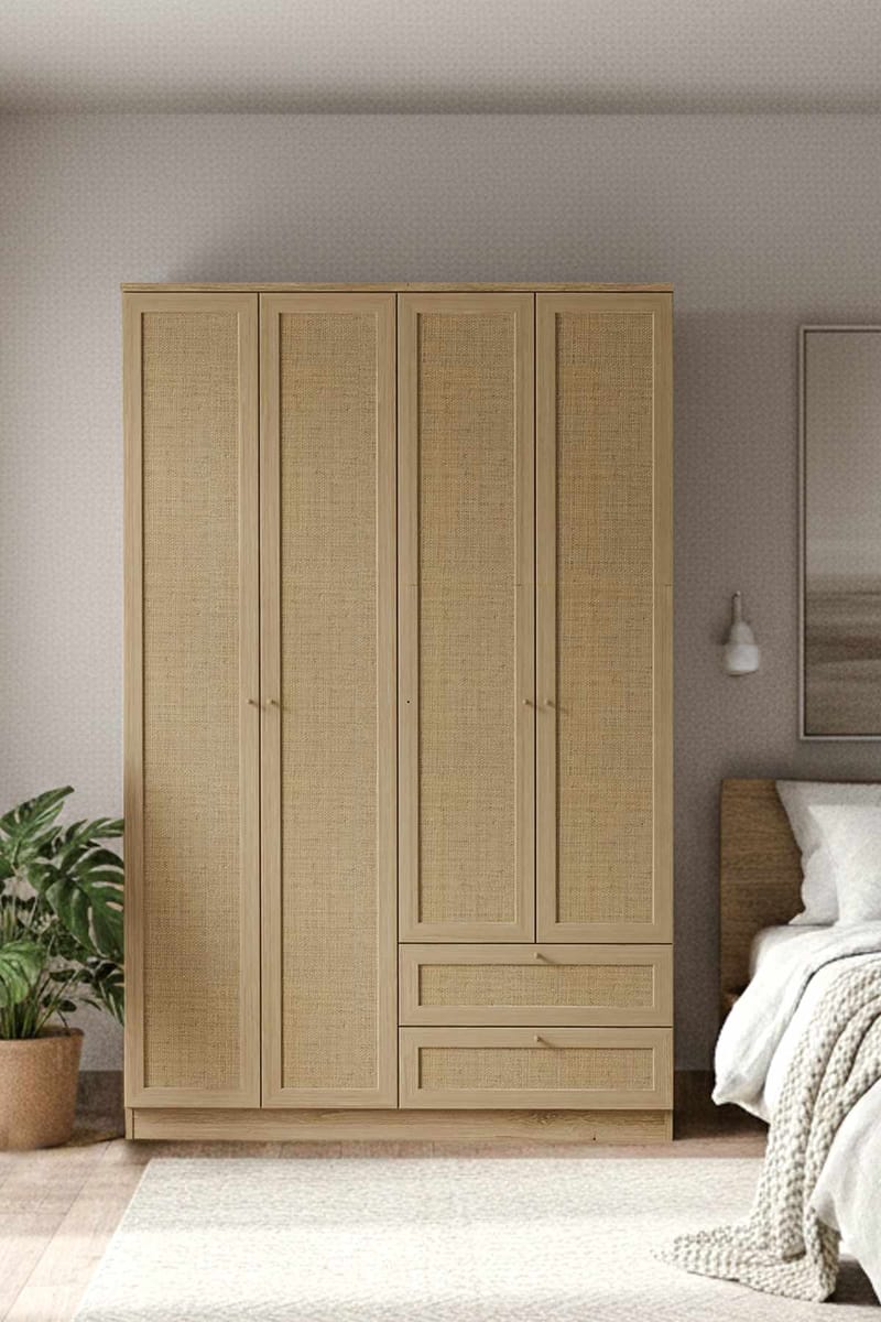 Meyloren garderobe 137x210 cm - Beige - Oppbevaring - Klesoppbevaring - Garderober & garderobesystem - Garderobeskap & klesskap