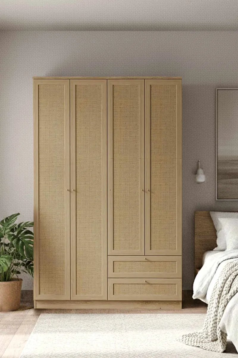 Meyloren garderobe 137x210 cm - Beige - Oppbevaring - Klesoppbevaring - Garderober & garderobesystem - Garderobeskap & klesskap