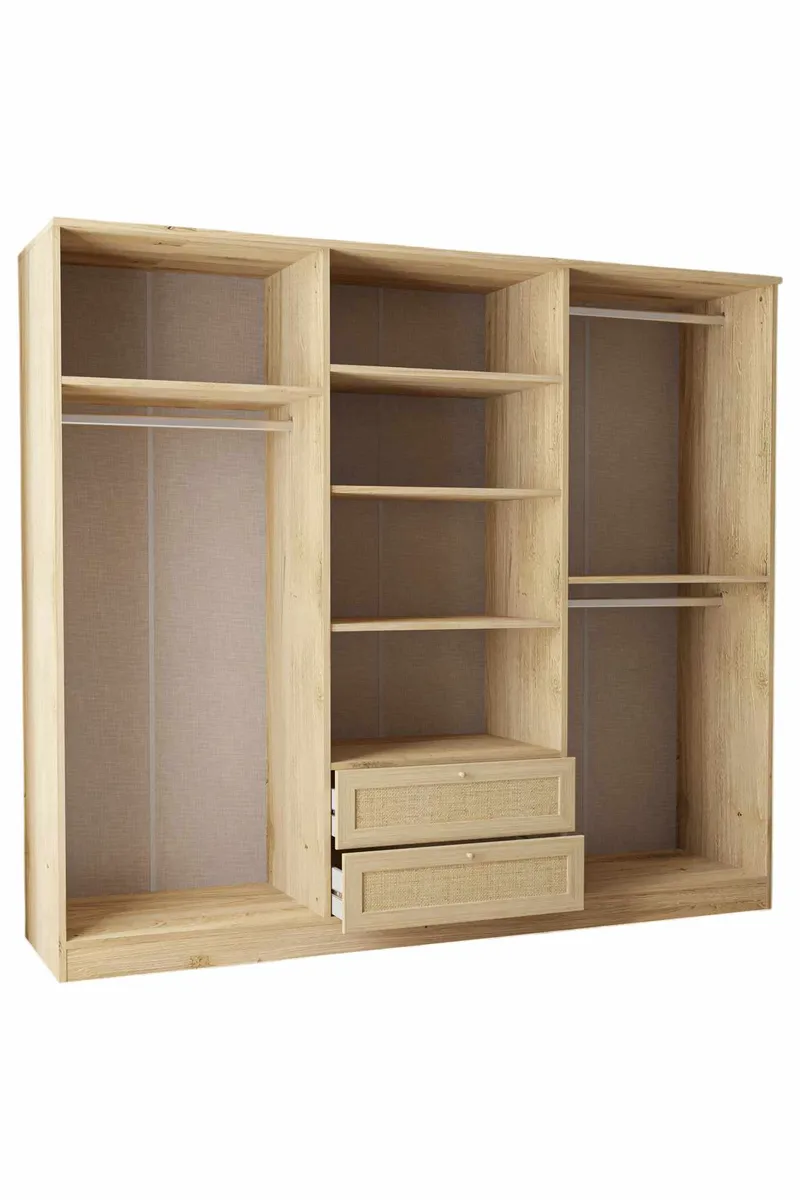 Meyloren garderobe 206x182 cm - Beige - Oppbevaring - Klesoppbevaring - Garderober & garderobesystem - Garderobeskap & klesskap