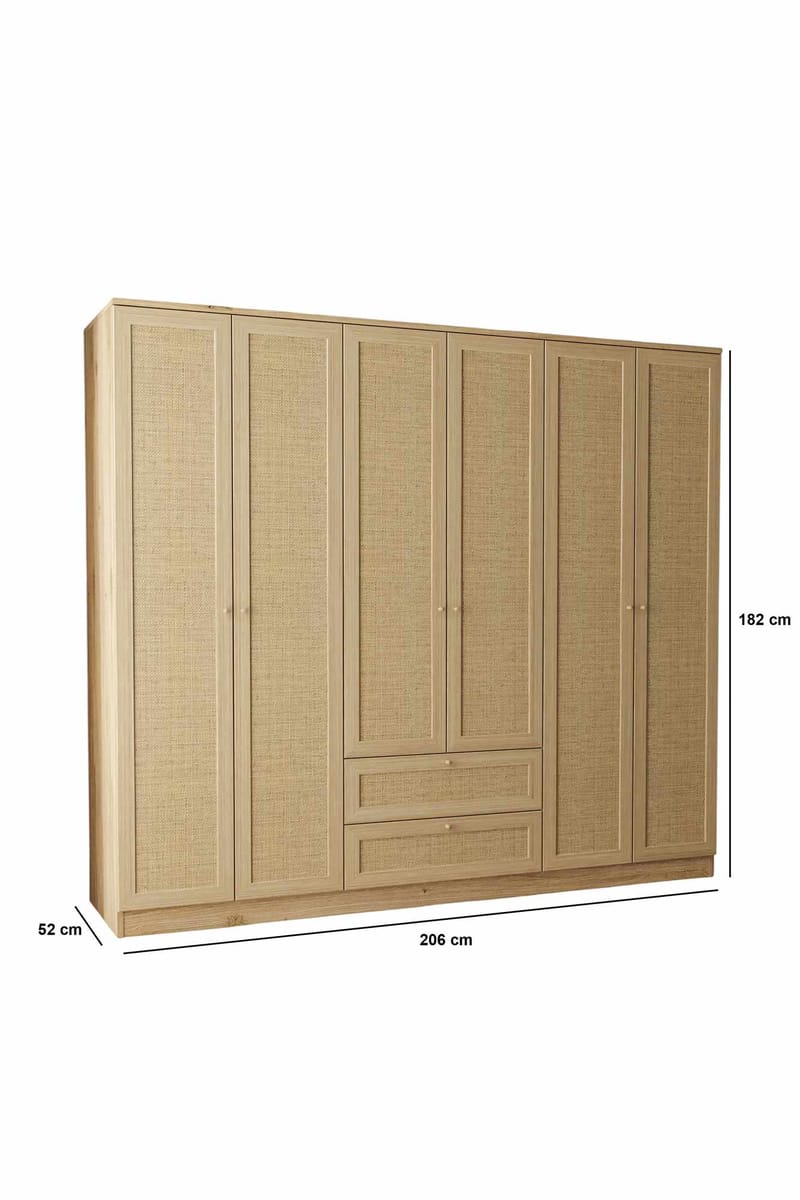 Meyloren garderobe 206x182 cm - Beige - Oppbevaring - Klesoppbevaring - Garderober & garderobesystem - Garderobeskap & klesskap