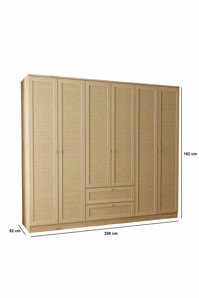 Meyloren garderobe 206x182 cm - Beige - Oppbevaring - Klesoppbevaring - Garderober & garderobesystem - Garderobeskap & klesskap