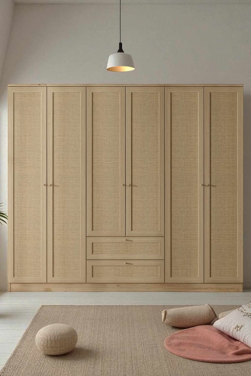 Meyloren garderobe 206x182 cm - Beige - Oppbevaring - Klesoppbevaring - Garderober & garderobesystem - Garderobeskap & klesskap