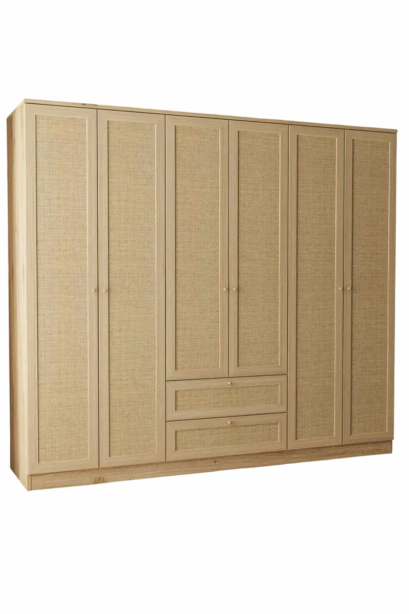 Meyloren garderobe 206x182 cm - Beige - Oppbevaring - Klesoppbevaring - Garderober & garderobesystem - Garderobeskap & klesskap