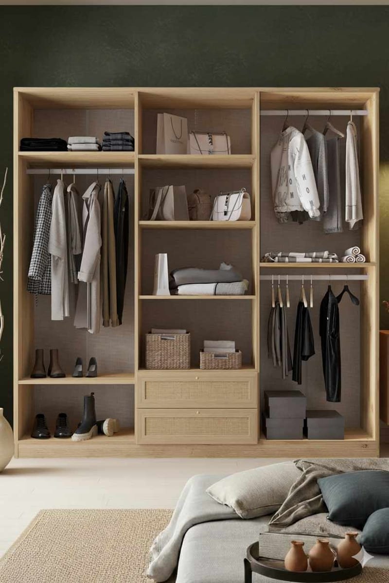 Meyloren garderobe 206x210 cm - Beige - Oppbevaring - Klesoppbevaring - Garderober & garderobesystem - Garderobeskap & klesskap