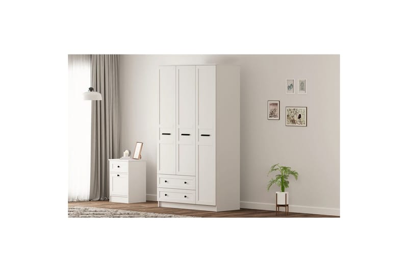Meyra Garderobe 105x184 cm - Matt Hvit - Oppbevaring - Klesoppbevaring - Garderober & garderobesystem