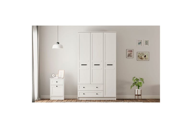Meyra Garderobe 105x184 cm - Matt Hvit - Oppbevaring - Klesoppbevaring - Garderober & garderobesystem
