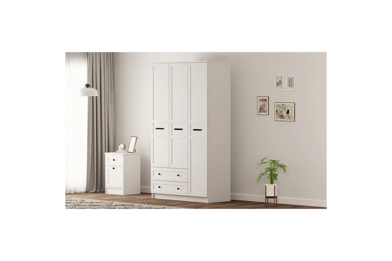 Meyra Garderobe 105x210 cm - Matt Hvit - Oppbevaring - Klesoppbevaring - Garderober & garderobesystem