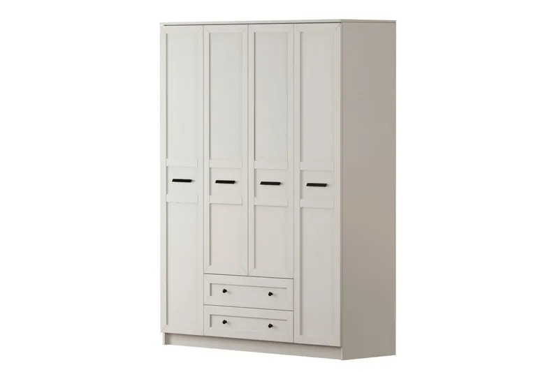 Meyra Garderobe 140x184 cm - Matt Hvit - Oppbevaring - Klesoppbevaring - Garderober & garderobesystem